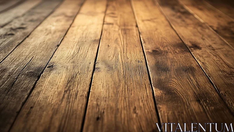Rustic Wooden Floorboards with Warm Natural Lighting, Close-Up.