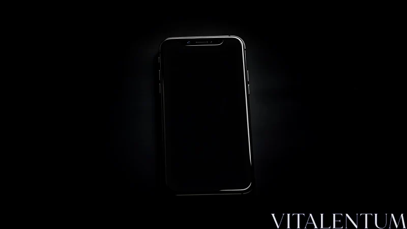 Glowing Smartphone in Darkness.