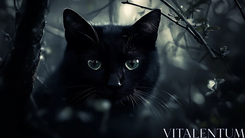 Midnight Guardian Peers Through Phosphorescent Fog