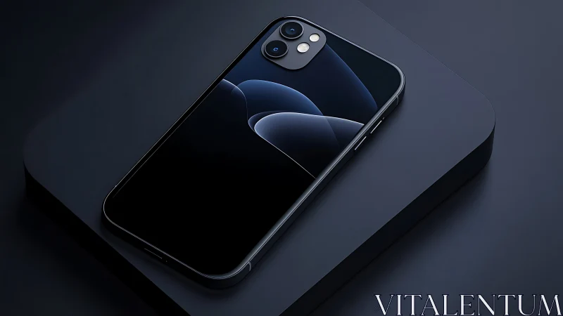 Modern Smartphone Rests with Striking Dual Camera Design.