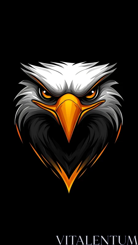Stylized eagle head emblem with high-contrast vector shading