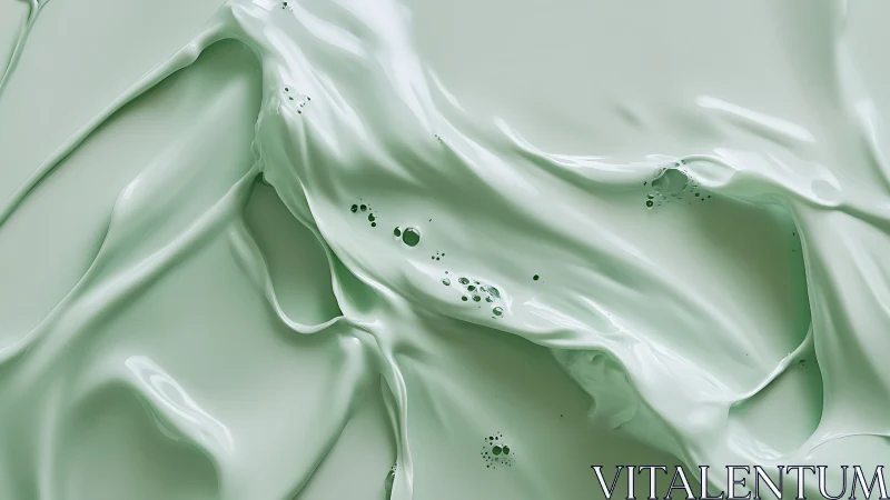 Pale green viscous liquid surface with smooth flowing folds.