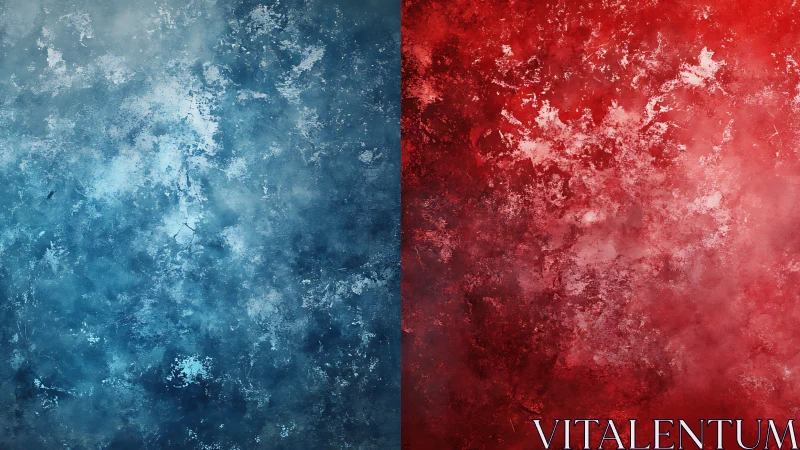 Soft collision of frosted blue calm and ember red heat.