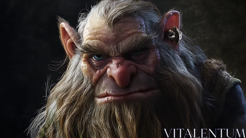 Hyperreal troll portrait with detailed skin and hair rendering.