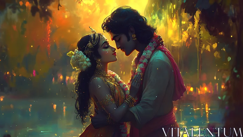 Radiant Romance in Golden Light.