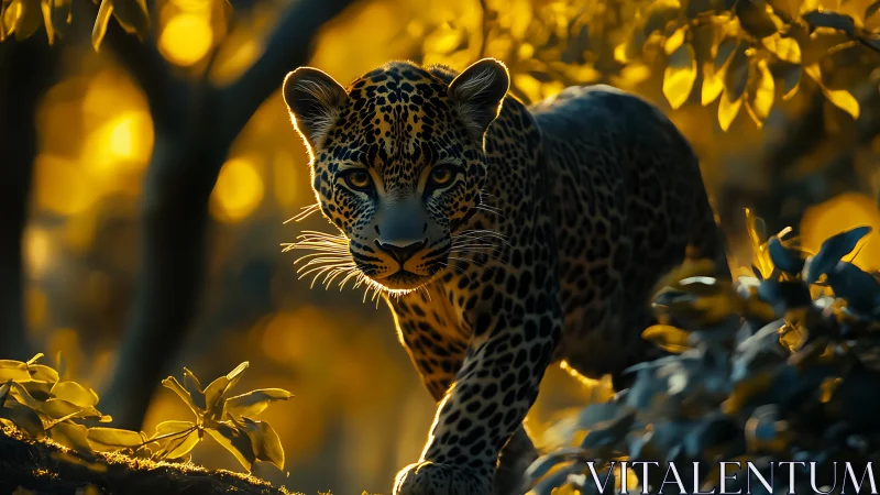 Golden Hour Leopard: Nature's Perfect Portrait.