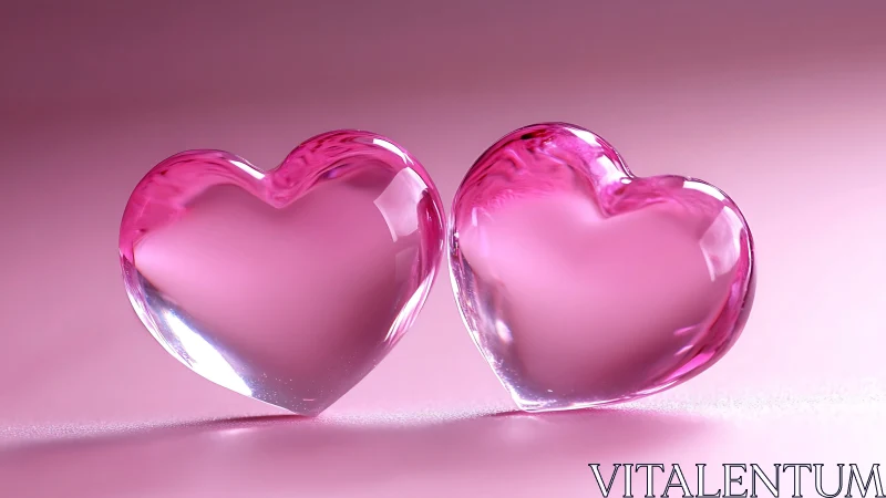 Translucent Rose Quartz Cardiac Forms Rendered in Crystalline Geometry.