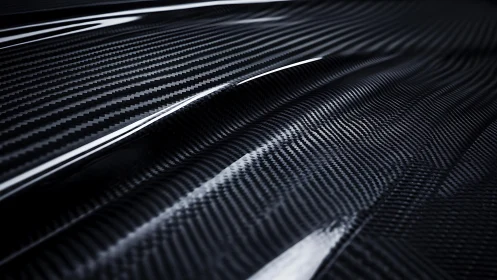 Carbon fiber surface ripples with glossy woven reflections.