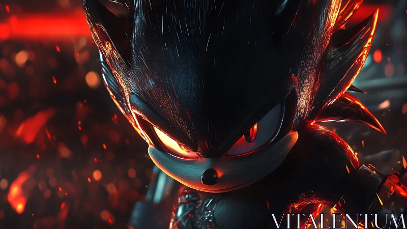 Fiery hedgehog hero charges through glowing embers of night.