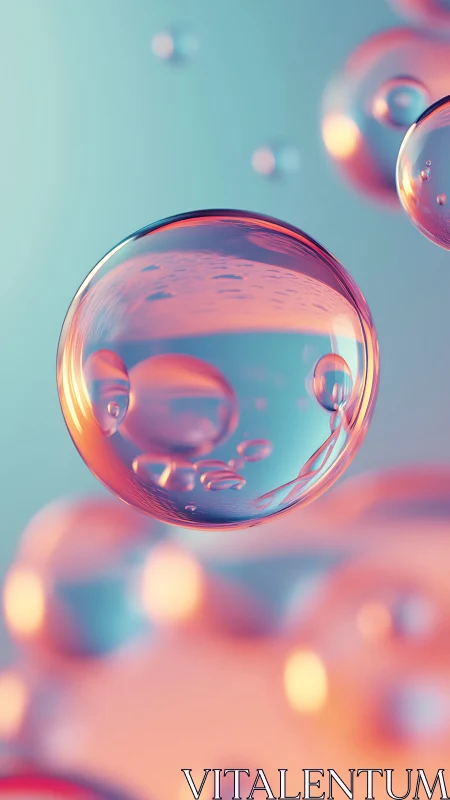 Translucent soap bubbles render iridescent bokeh depth