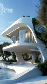 Contemporary Spiral Villa with Organic Curves.