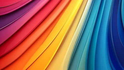 Ribboned rainbow currents sweeping across a glossy sky.