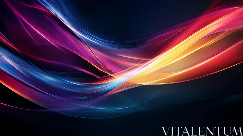 Luminous neon ribbons crossing on a deep midnight gradient.