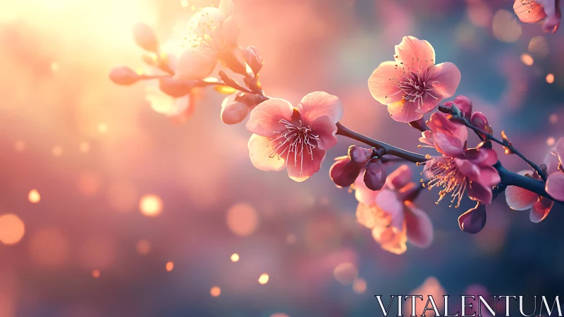 Cherry Blossoms Dancing Through Honeyed Twilight Magic