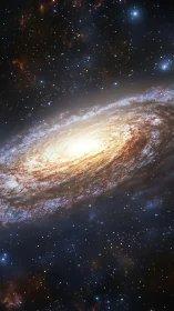 Spiral galaxy core with dense star field in space.