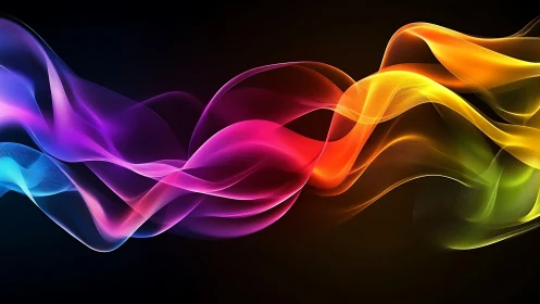 Multispectral luminous wavefronts in dynamic vector curvature fields.