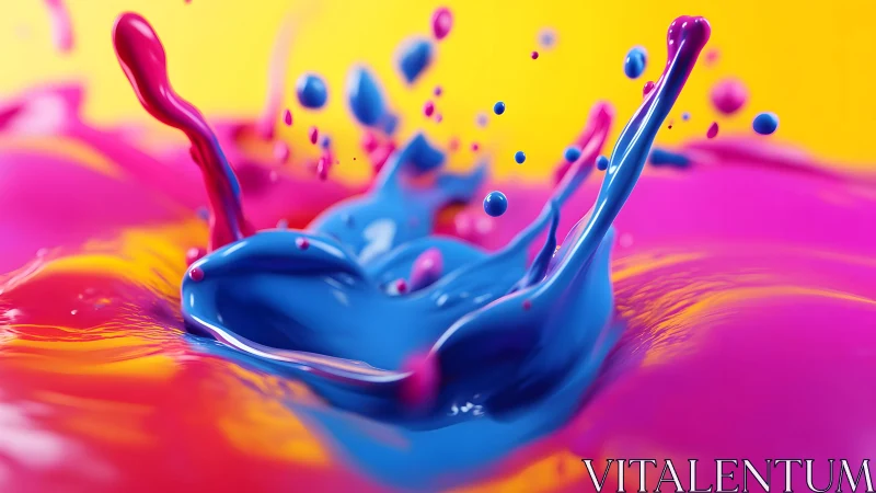 Vivid paint splash in motion with bright abstract color style.