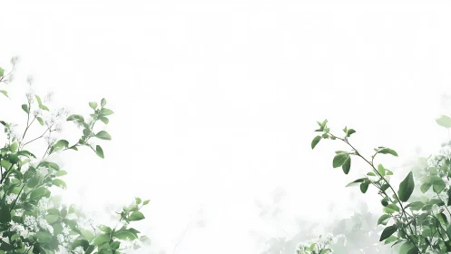 Whispering spring branches quietly frame a bright silence