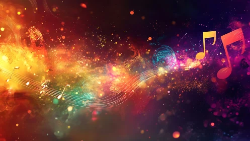 Nebula songs spill across space in glowing chromatic waves