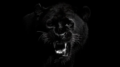 Powerful Panther Emerges From Darkness With Intense Presence