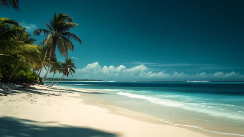 Tropical Paradise: Palm-Fringed Beach Sanctuary.