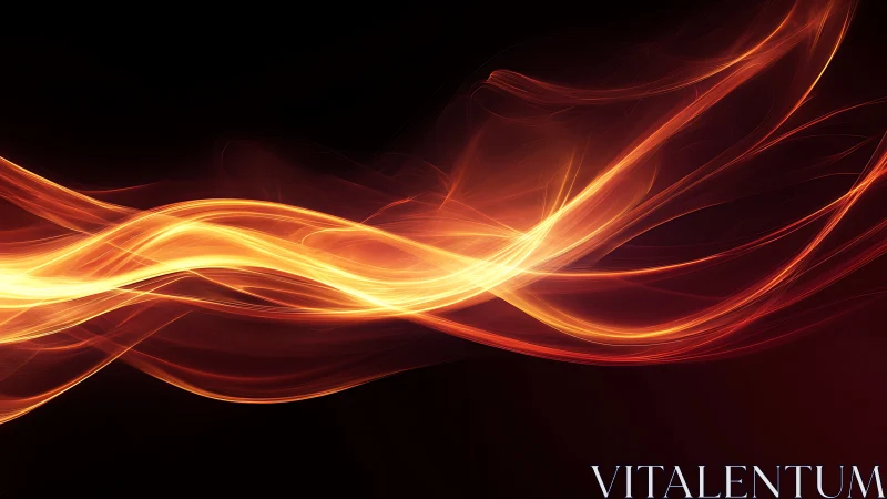 Luminous Waves: Abstract Energy Flowing Through Darkness.