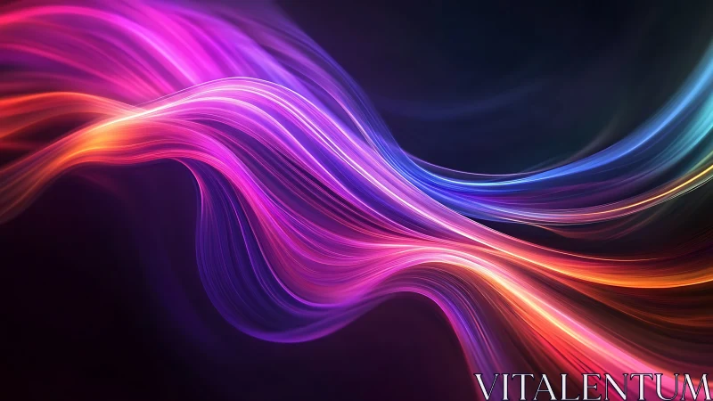 Neon light trails flowing across a deep cosmic void.