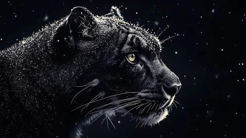 Black Panther Profile with Particle Dispersion Effect