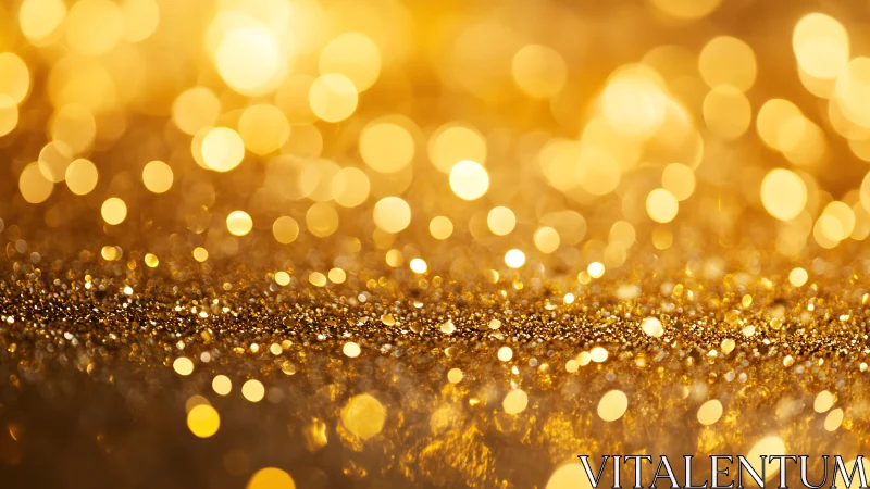 Golden bokeh glitter sparkles in a warm festive glow