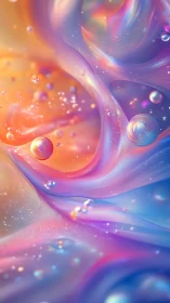 Pastel nebula currents swirl through luminous bubble orbits.