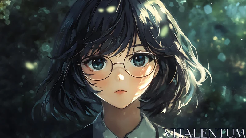 Soft morning light on a thoughtful girl with gentle glasses.