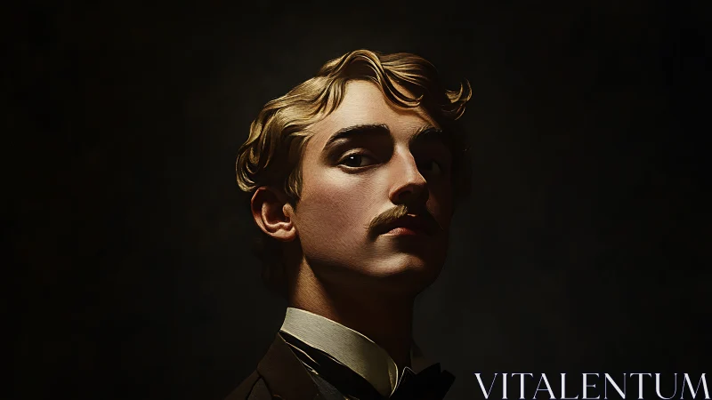 Elegant young gentleman in warm, dramatic portrait light.