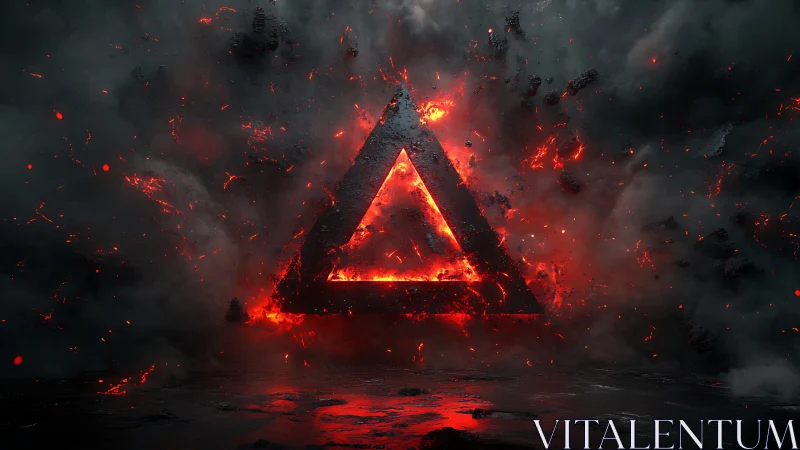 Incandescent Pyramid Geometry with Volumetric Explosion and Pyroclastic Debris Field