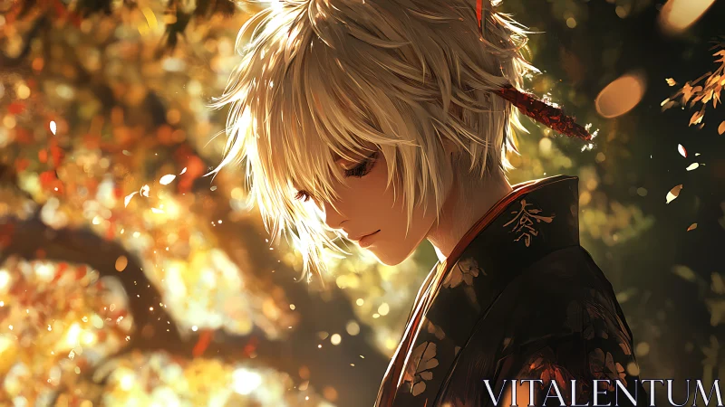 Quiet autumn daydream with a gentle kimono-clad soul.