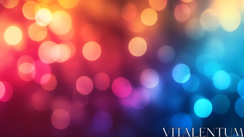Vibrant bokeh lights in rainbow colors, abstract digital style.