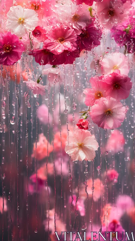 Hanging Cosmos Suspended in Crystal Precipitation.