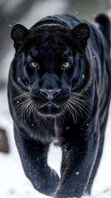 Shadow Stalker: Piercing Eyes in Winter's Grip.