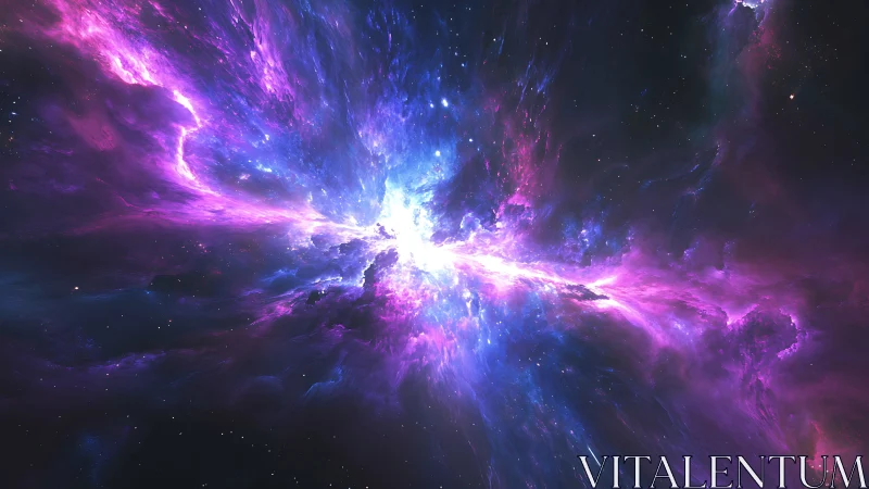 Galactic river of violet starlight tears open silent space