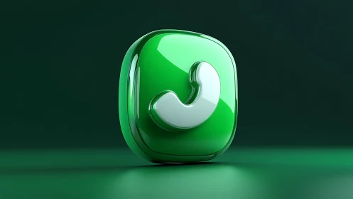 Green 3D phone symbol rendered on dark gradient background