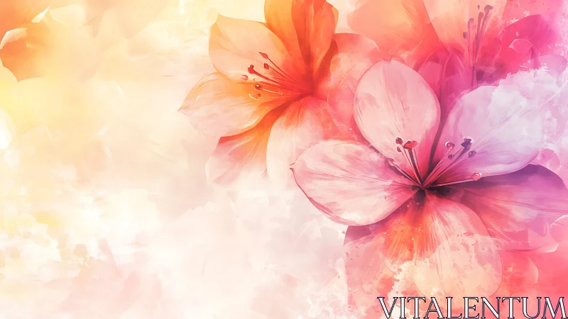 Translucent Floral Gradient: Soft-focus Blossoms in Warm Chromatic Progression.