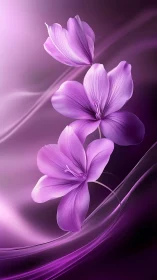 Luminous Purple Orchids Dancing in Silk.