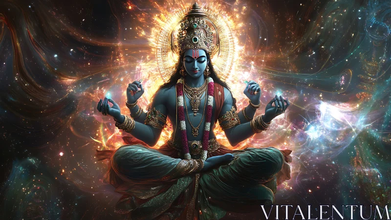 Starlit cosmic yogi radiating nebula crowns of silence.