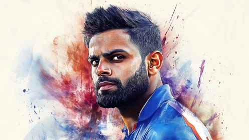 Confident sports portrait glowing with bold color energy.