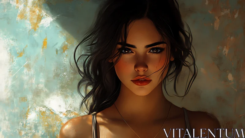 Soft light embraces a thoughtful woman with quiet strength