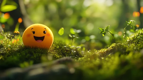 Happy Little Orange Finds Joy in Nature's Garden.