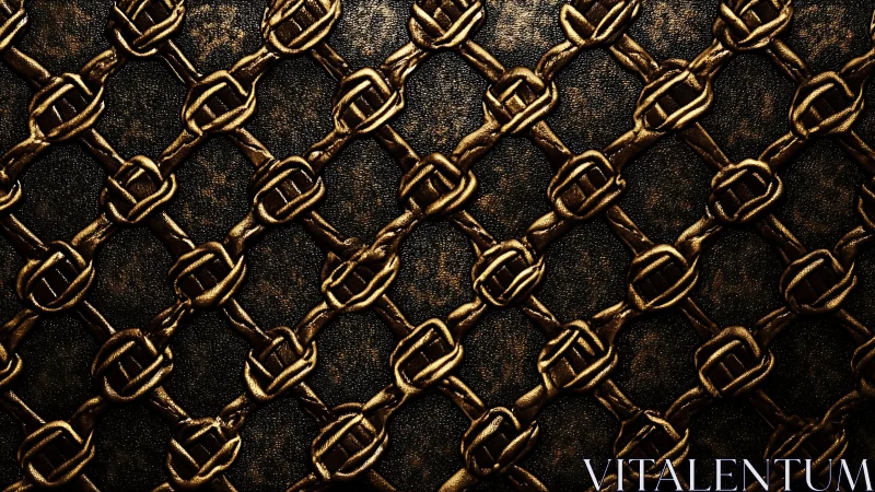 Metallic interlocking belt buckle chain pattern texture.