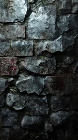 Weathered stone bastion wall under brooding dungeon light.