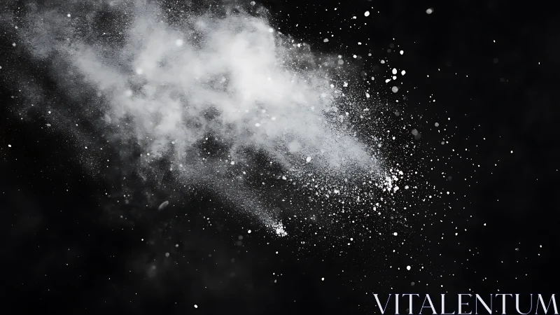White powder cloud dispersed across dark background.