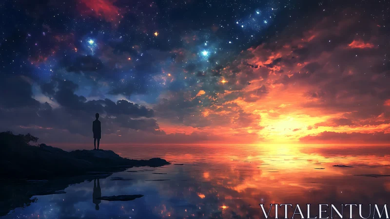 Stargazer at the water&rsquo;s edge beneath a dreaming sky.