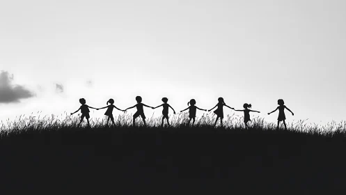 Children united in silhouette.